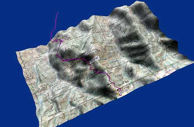 Mapa de la baixada del refugi de Prat d'Aguiló a Montellà (primera part)